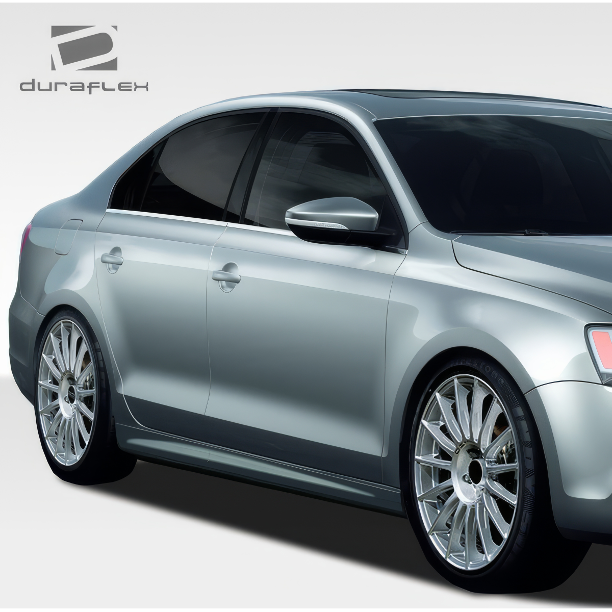 Modify your Volkswagen Jetta 2011 with our Exterior/Side Skirts - Side angle view of Volkswagen Jetta with side skirts