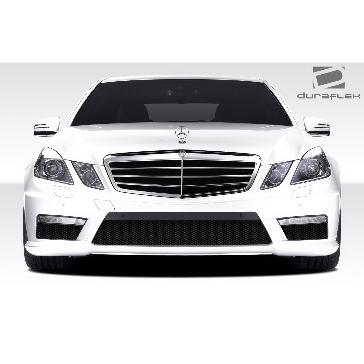 Modify your Mercedes-Benz E-Class 2010 with our Exterior/Front Bumpers or Lips - Front view of the vehicle at eye level