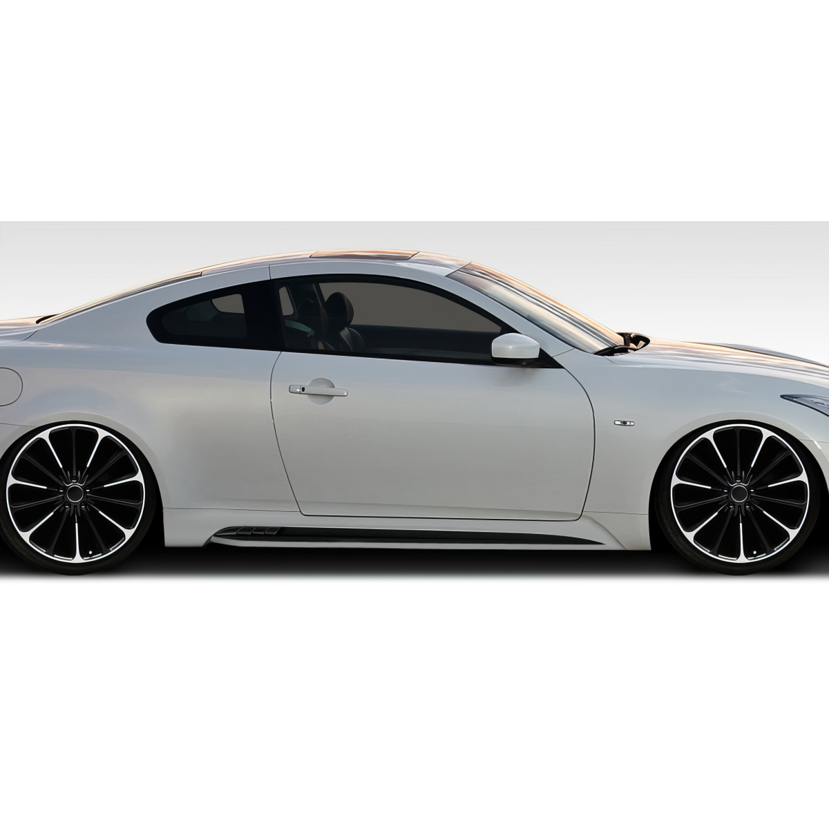 Modify your Infiniti G37 2008 with our Exterior/Side Skirts - Side angle view of vehicle part