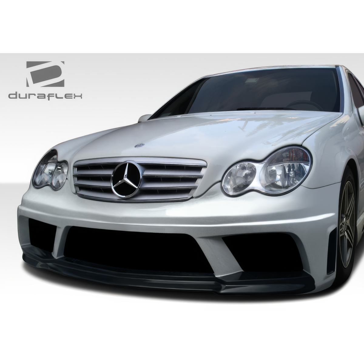 Modify your Mercedes-Benz C230 2001 with our Exterior/Front Bumpers or Lips - Front angle view of bumper design