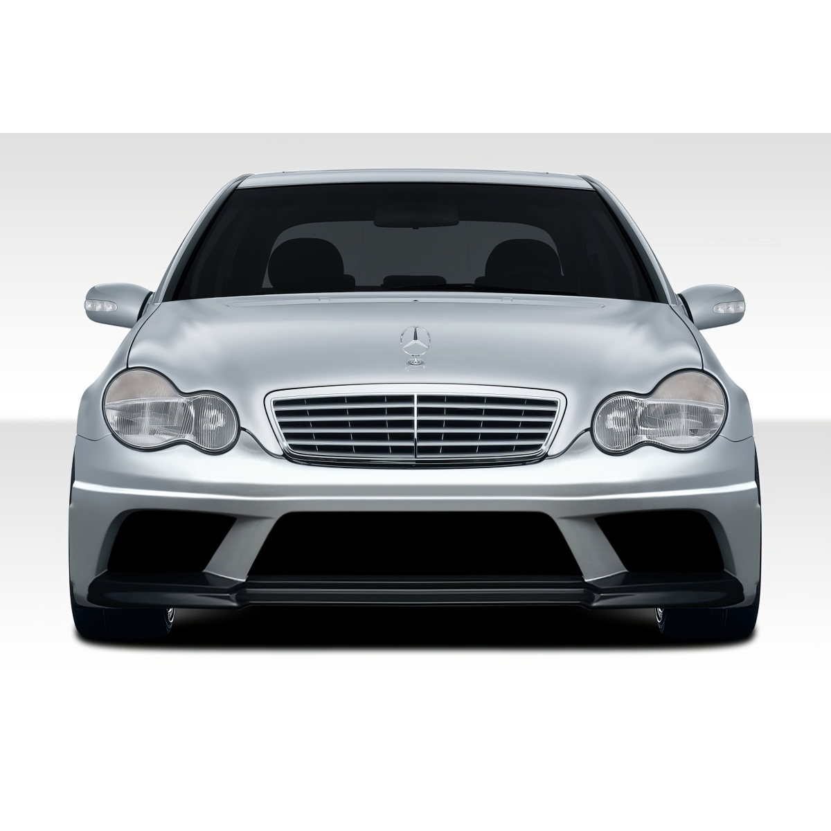 Modify your Mercedes-Benz C230 2001 with our Exterior/Front Bumpers or Lips - Front view of vehicle at a straight angle