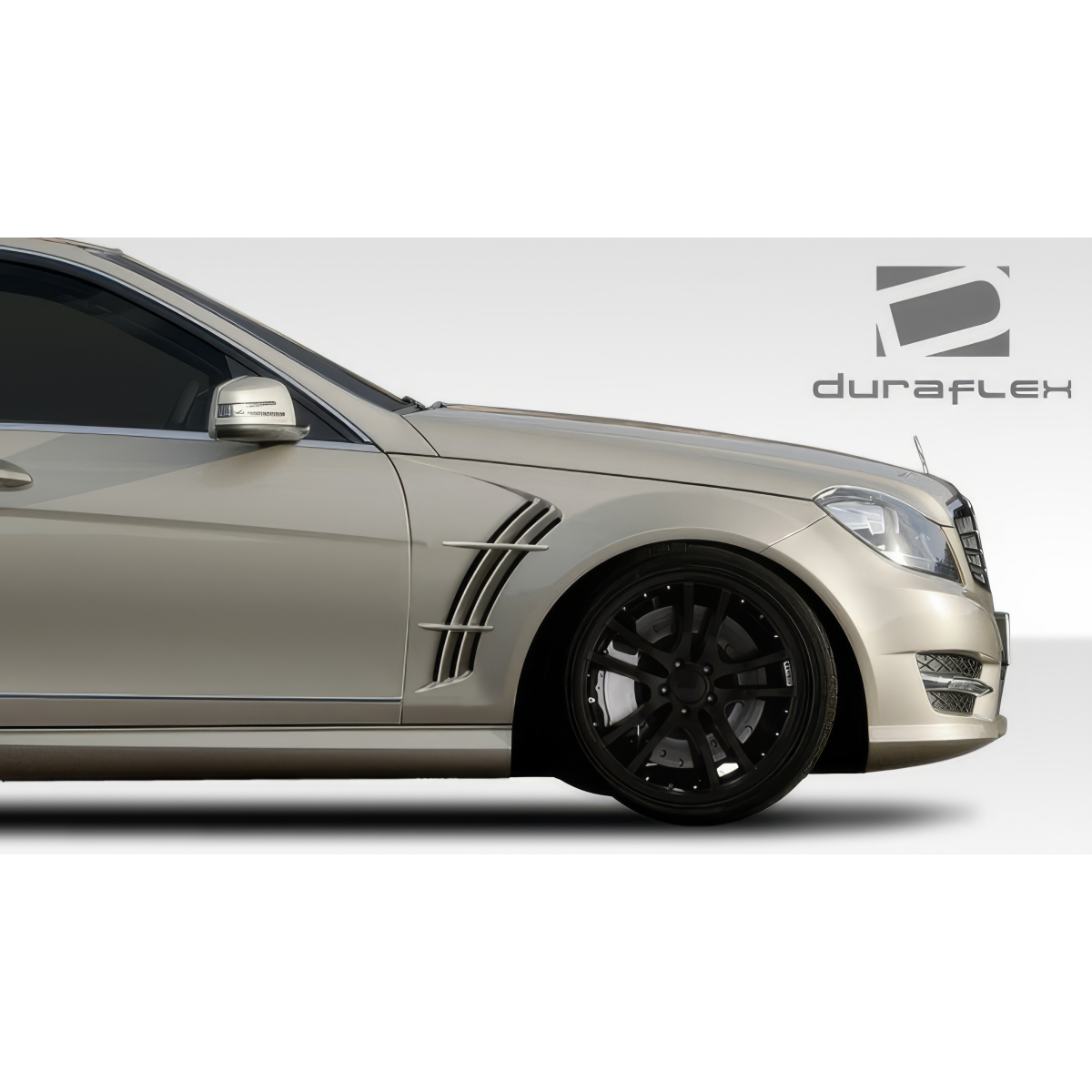 Modify your Mercedes-Benz C300 2008 with our Exterior/Fenders - Side angle view of Mercedes C300 fender