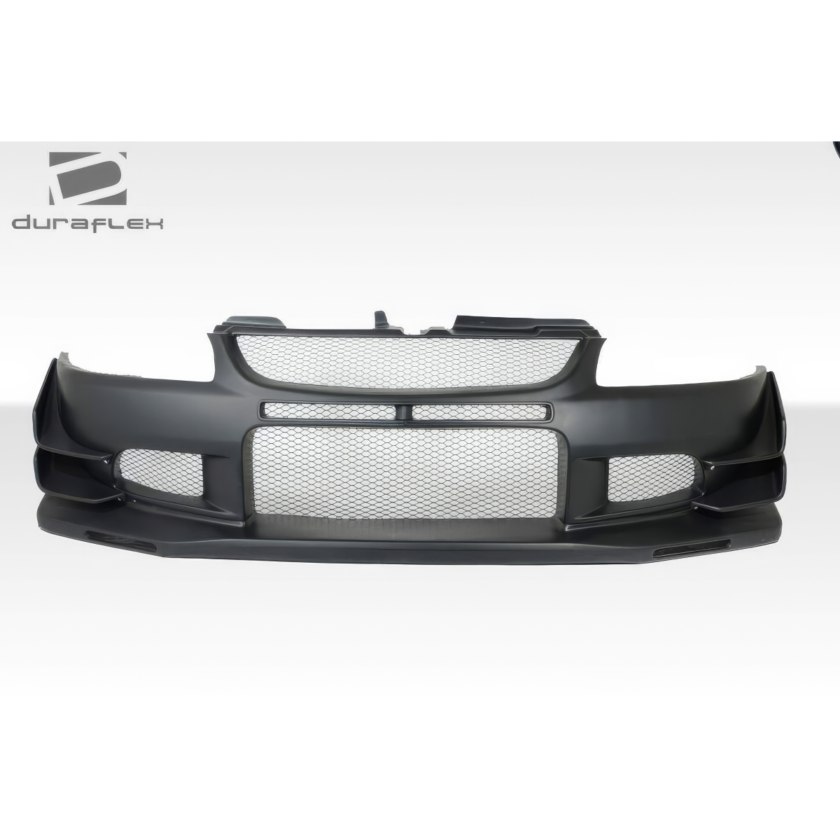 Modify your Mitsubishi Evolution 2003 with our Exterior/Front Bumpers or Lips - Front view showing the bumper design details