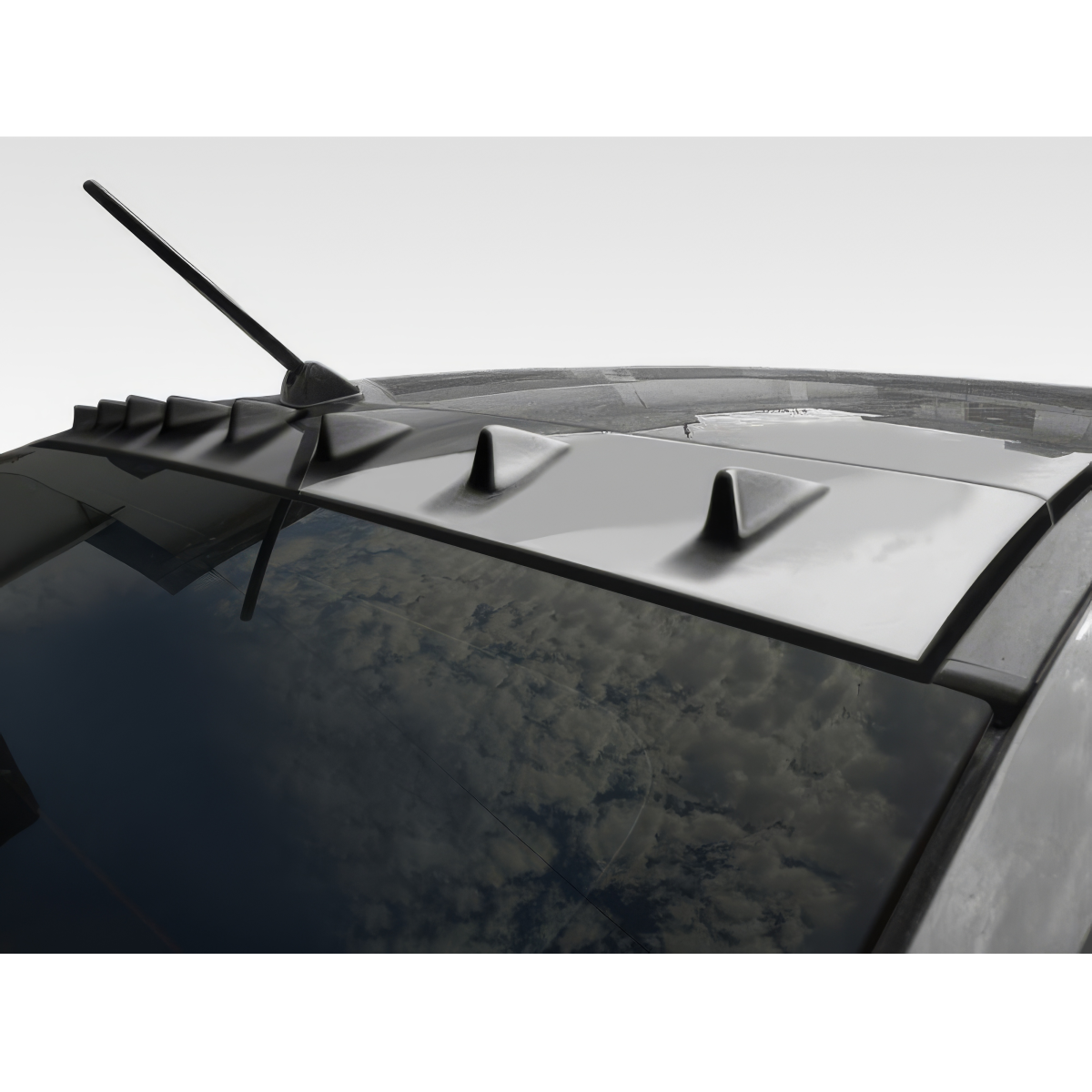 Modify your Mitsubishi Evolution 2008 with our Exterior/Wings - Top down angle view of the roof wing spoiler