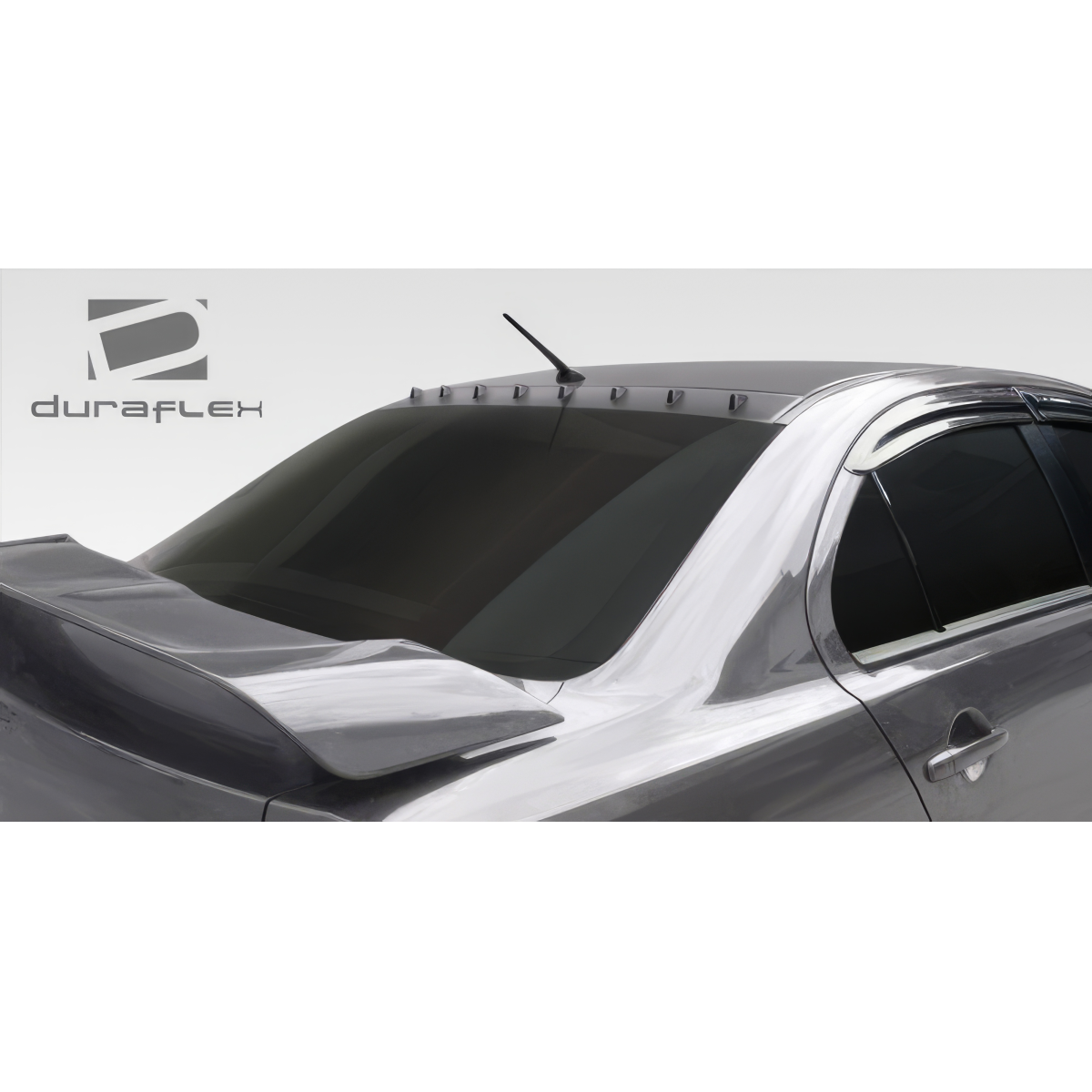 Modify your Mitsubishi Evolution 2008 with our Exterior/Wings - Viewed from rear angle showcasing roof wing