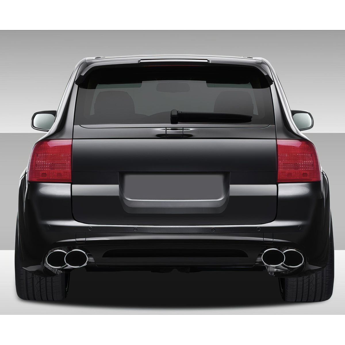 Modify your Porsche Cayenne 2003 with our Exterior/Rear Bumpers or Lips - Rear view angle of vehicle from behind