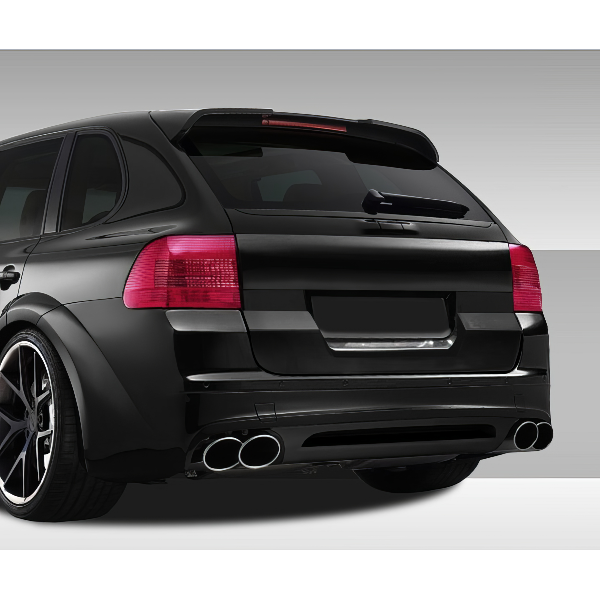 Modify your Porsche Cayenne 2003 with our Exterior/Complete Body Kits - The angle is a rear quarter view of the vehicle