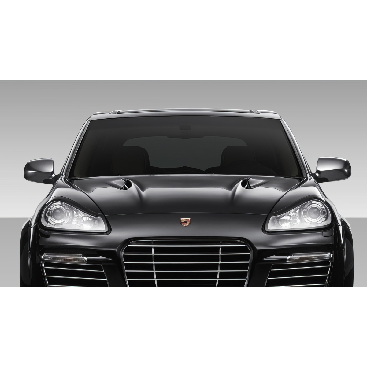 Modify your Porsche Cayenne 2003 with our Exterior/Hoods - Front view of Porsche Cayenne hood