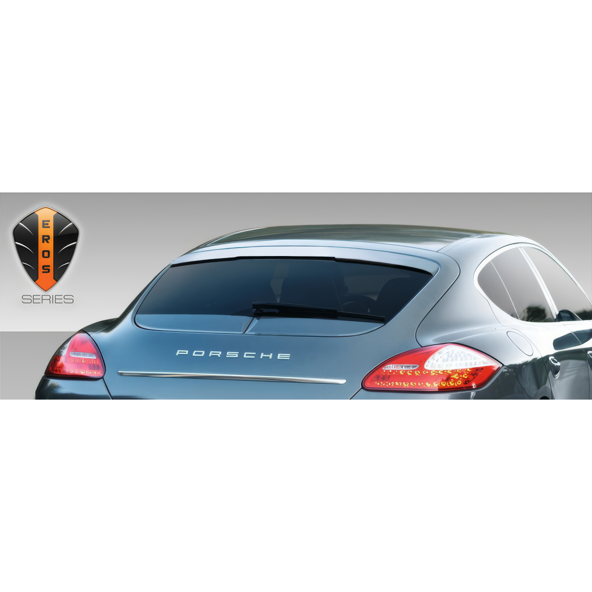 Modify your Porsche Panamera 2010 with our Exterior/Wings - Rear angle view of the vehicle showing spoiler