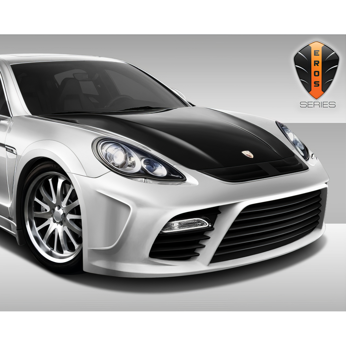 Modify your Porsche Panamera 2010 with our Exterior/Front Bumpers or Lips - Front right angle view of a car bumper