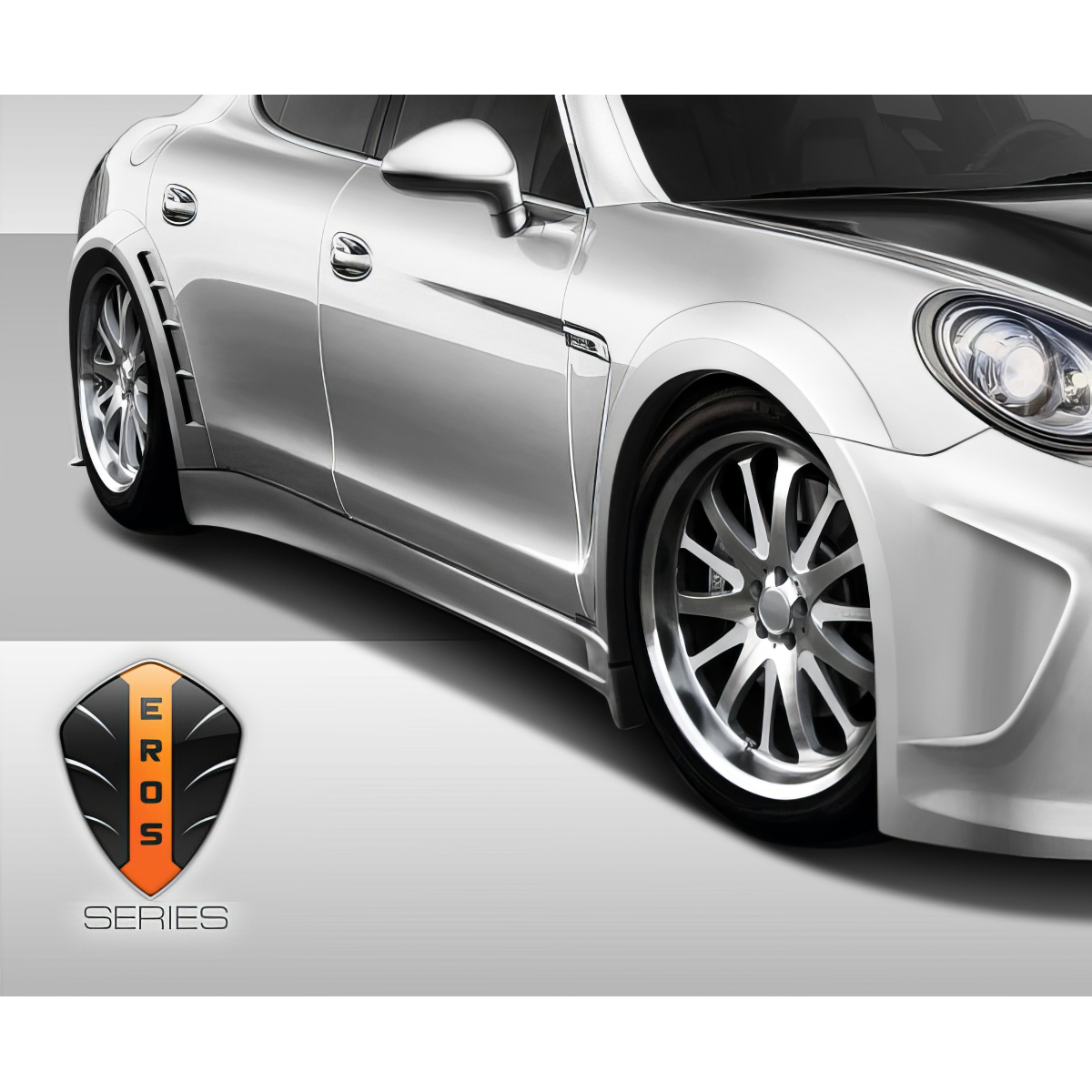 Modify your Porsche Panamera 2010 with our Exterior/Complete Body Kits - Side angle showcasing vehicle body part design