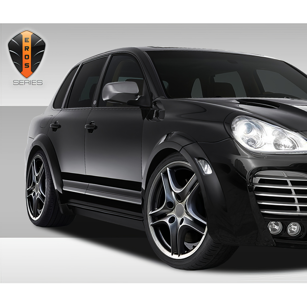 Modify your Porsche Cayenne 2003 with our Exterior/Complete Body Kits - Front quarter angle view of the Porsche Cayenne