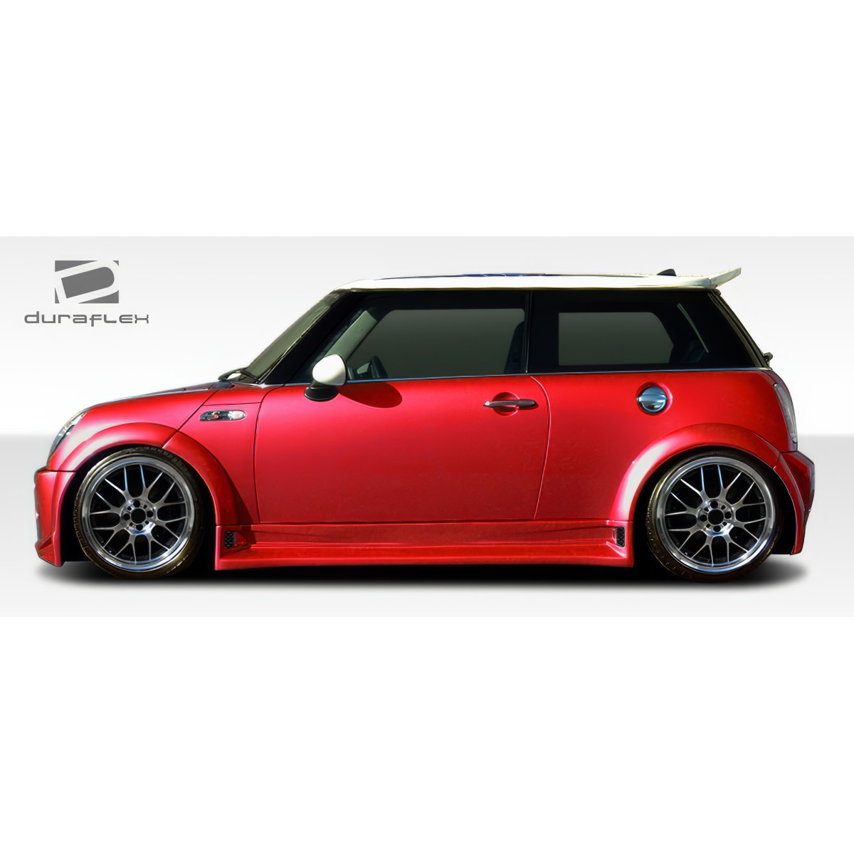 Modify your Mini Cooper 2002 with our Exterior/Side Skirts - The image shows a side view of the vehicle