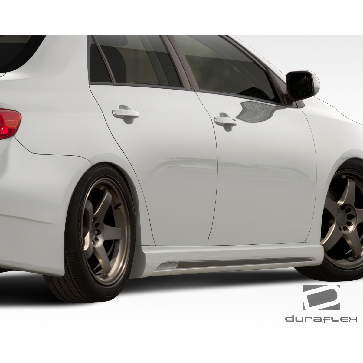 Modify your Toyota Corolla 2011 with our Exterior/Complete Body Kits - Viewed at a side angle showcasing the skirts