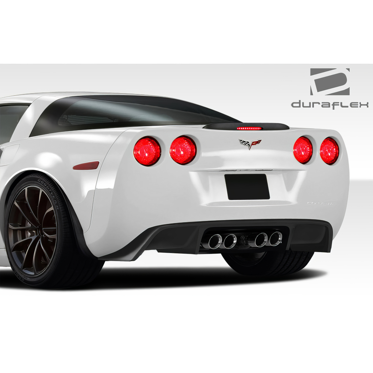 Modify your Chevrolet Corvette 2005 with our Exterior/Diffusers - Rear view angle of a Corvette showcasing diffuser
