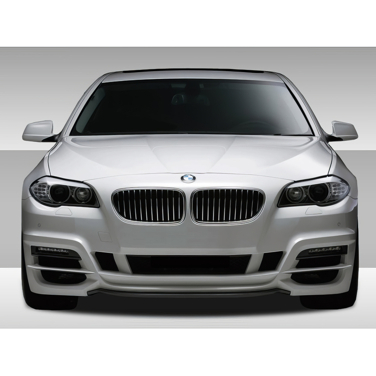 Modify your BMW 5-Series 2011 with our Exterior/Front Bumpers or Lips - Front view of the vehicle at a straight angle