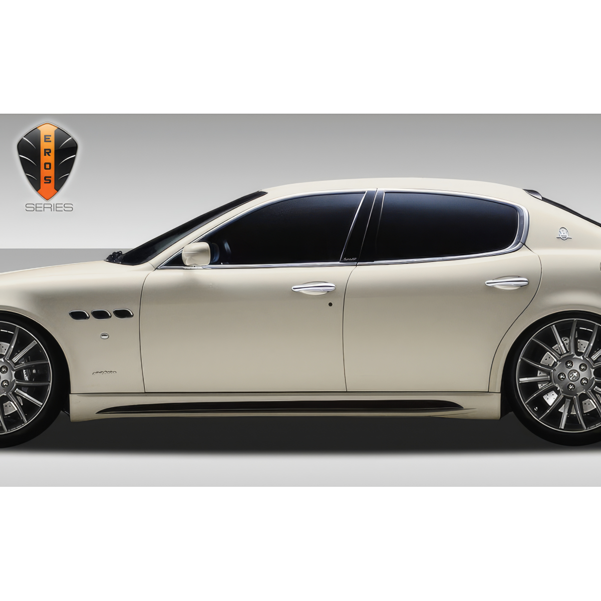 Modify your Maserati Quattroporte 2005 with our Exterior/Side Skirts - Side view at a horizontal angle