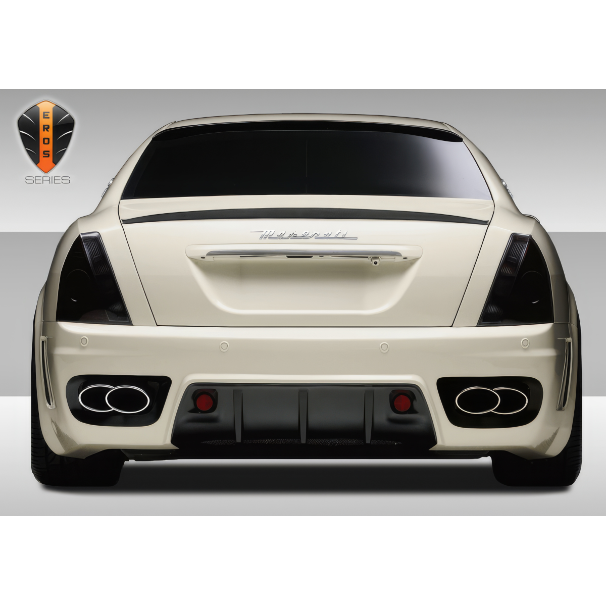 Modify your Maserati Quattroporte 2005 with our Exterior/Rear Bumpers or Lips - Rear view perspective at straight angle