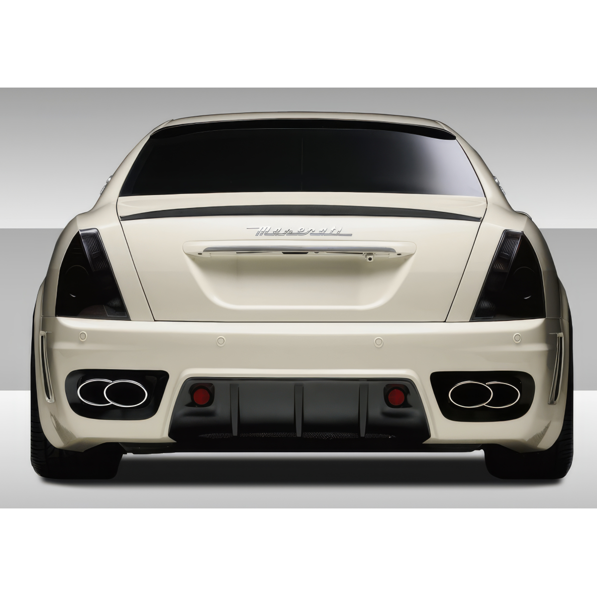 Modify your Maserati Quattroporte 2005 with our Exterior/Rear Bumpers or Lips - Straight on rear view of vehicle