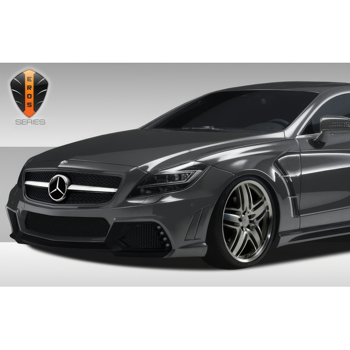 Modify your Mercedes-Benz CLS-Class 2012 with our Exterior/Front Bumpers or Lips - The image is viewed from a front angle