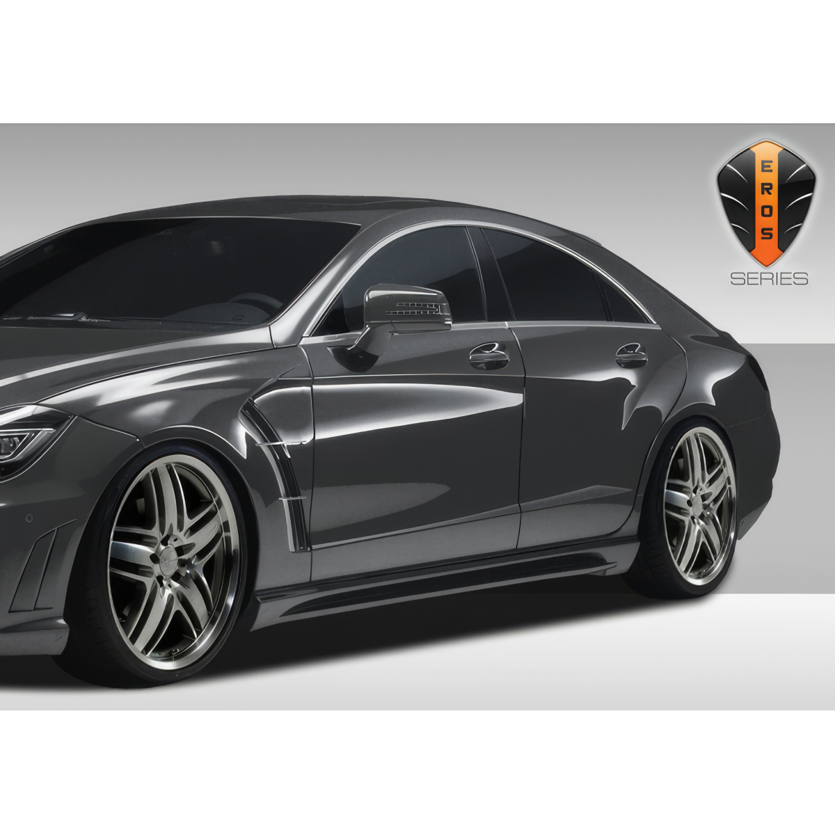 Modify your Mercedes-Benz CLS-Class 2012 with our Exterior/Side Skirts - Angled view highlighting side skirt design