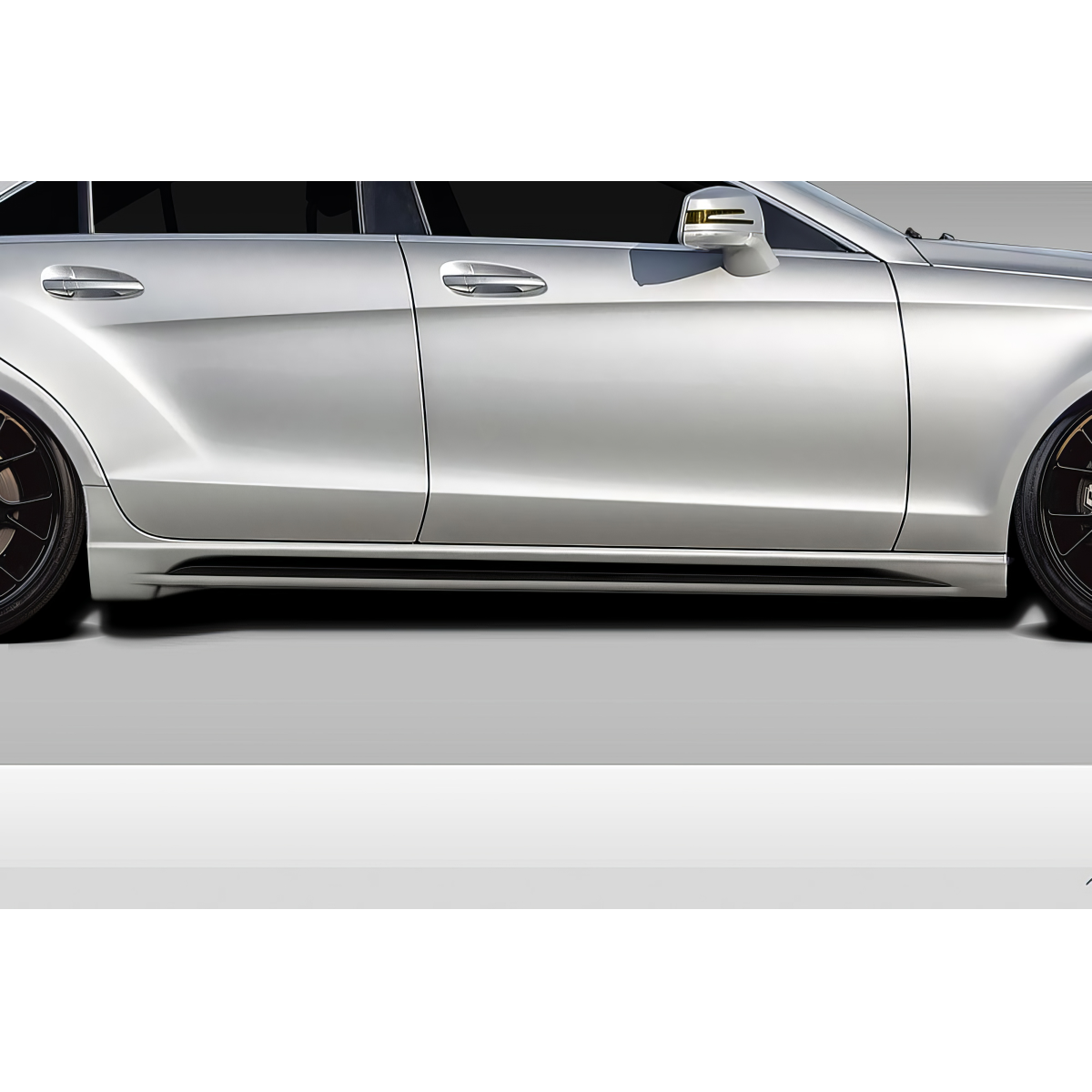 Modify your Mercedes-Benz CLS-Class 2012 with our Exterior/Side Skirts - Side view angle of vehicle part focused on skirts