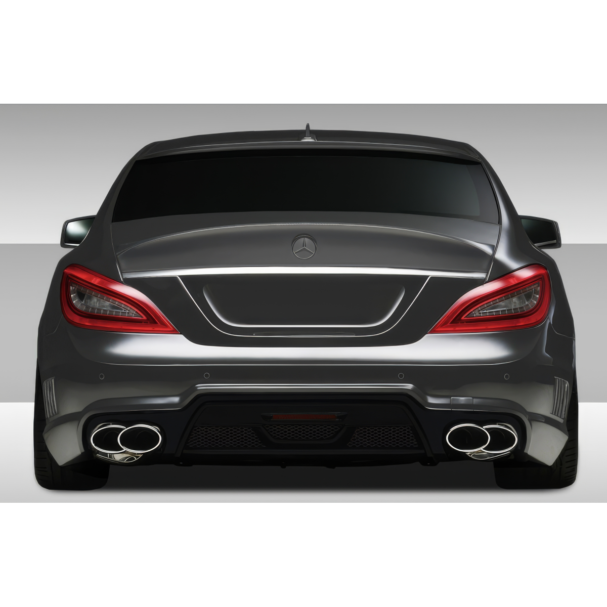 Modify your Mercedes-Benz CLS-Class 2012 with our Exterior/Rear Bumpers or Lips - Rear view at straight angle showing bumper design