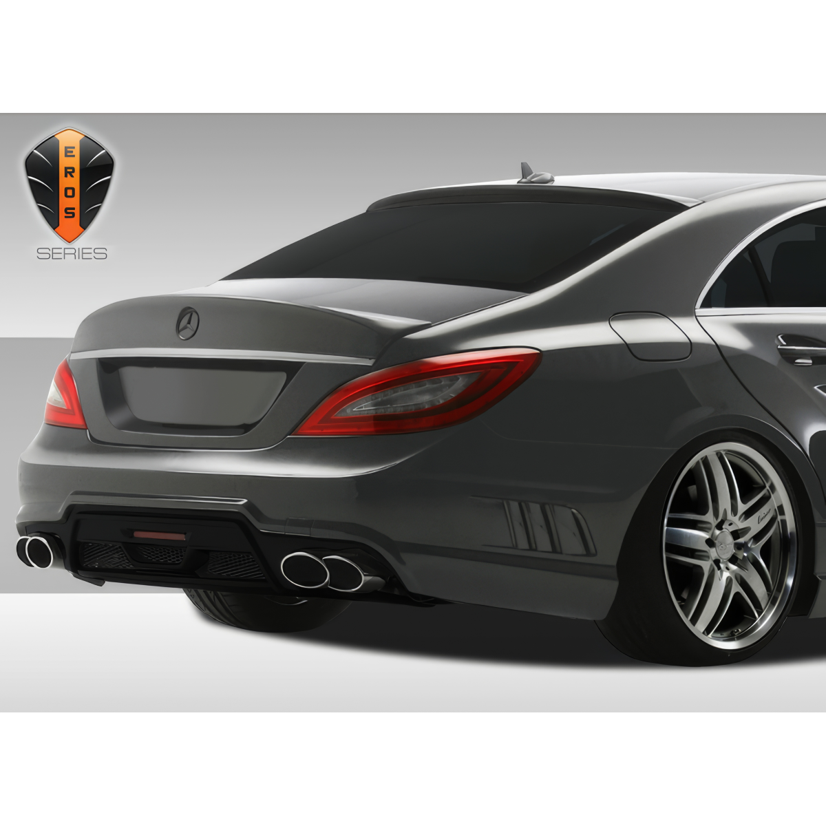 Modify your Mercedes-Benz CLS-Class 2012 with our Exterior/Rear Bumpers or Lips - Viewed from a slight rear three quarter angle