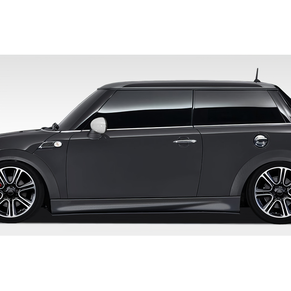 Modify your Mini Cooper 2007 with our Exterior/Side Skirts - Side view of vehicle showing side skirts