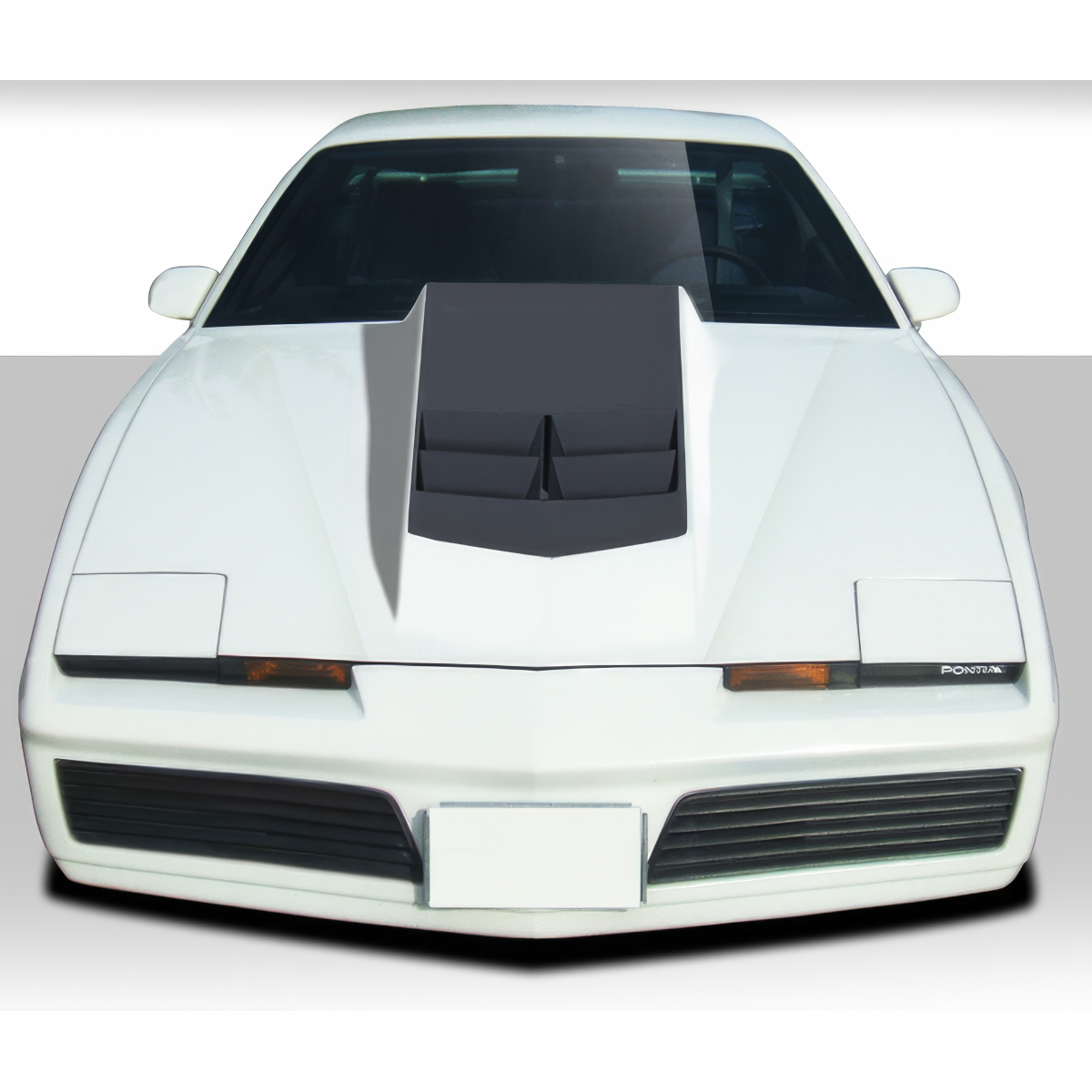 Modify your Pontiac Firebird 1982 with our Exterior/Hoods - Front view of the Pontiac Firebird hood