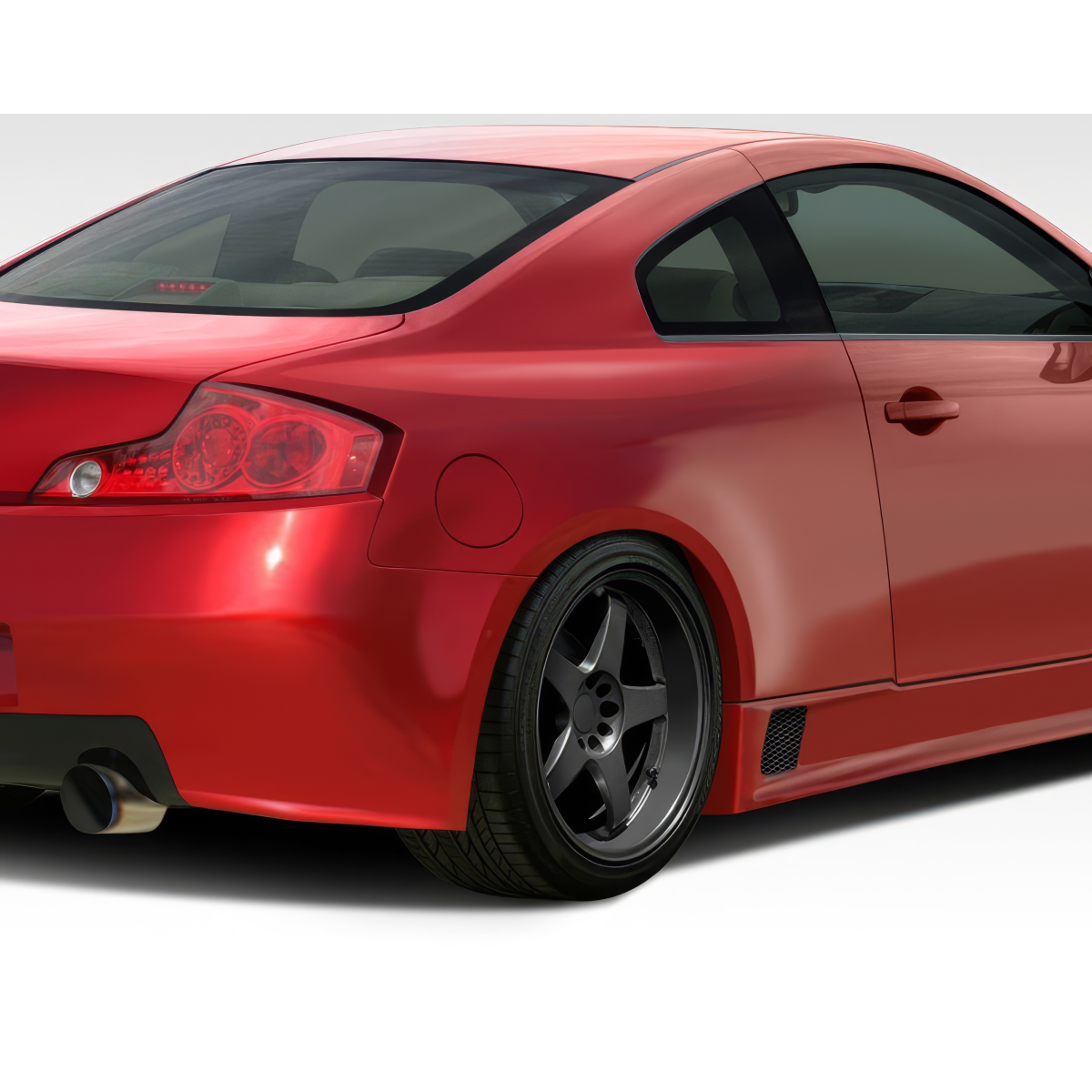 Modify your Infiniti G35 2003 with our Exterior/Complete Body Kits - Angled rear view showing fender and wheel