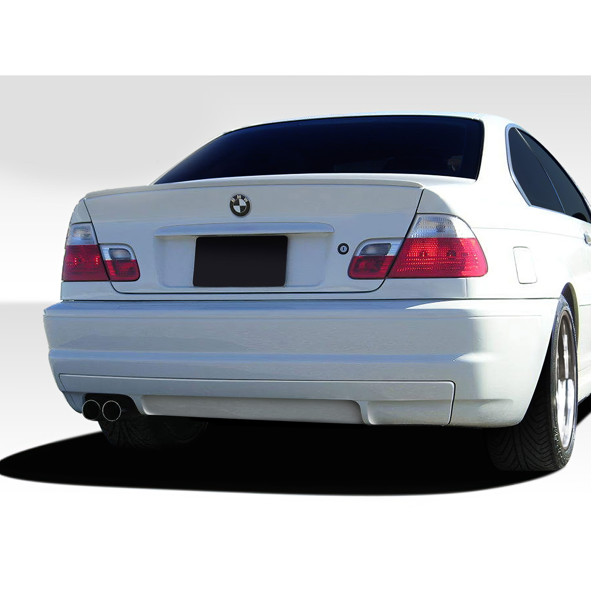 Modify your BMW 3-Series 1999 with our Exterior/Rear Bumpers or Lips - Rear view showing a slight upward angle