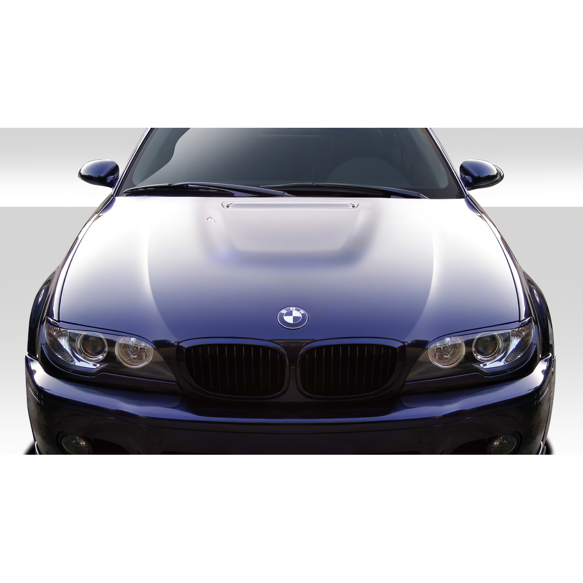 Modify your BMW 3-Series 2004 with our Exterior/Hoods - Front view of BMW E46 hood at eye level