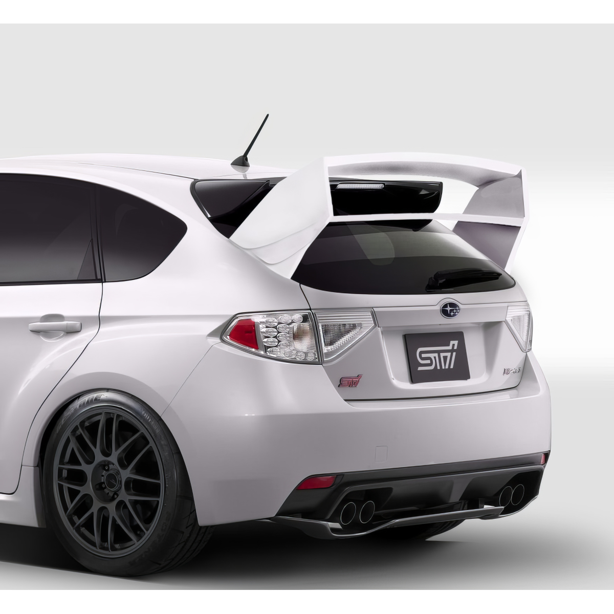 Modify your Subaru Impreza 2008 with our Exterior/Wings - Angled rear view showing wing and trunk area