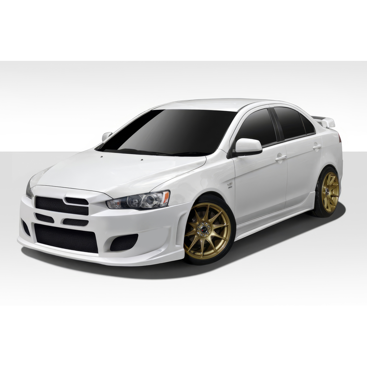 Modify your Mitsubishi Lancer 2008 with our Exterior/Complete Body Kits - Front three quarter view of the vehicle