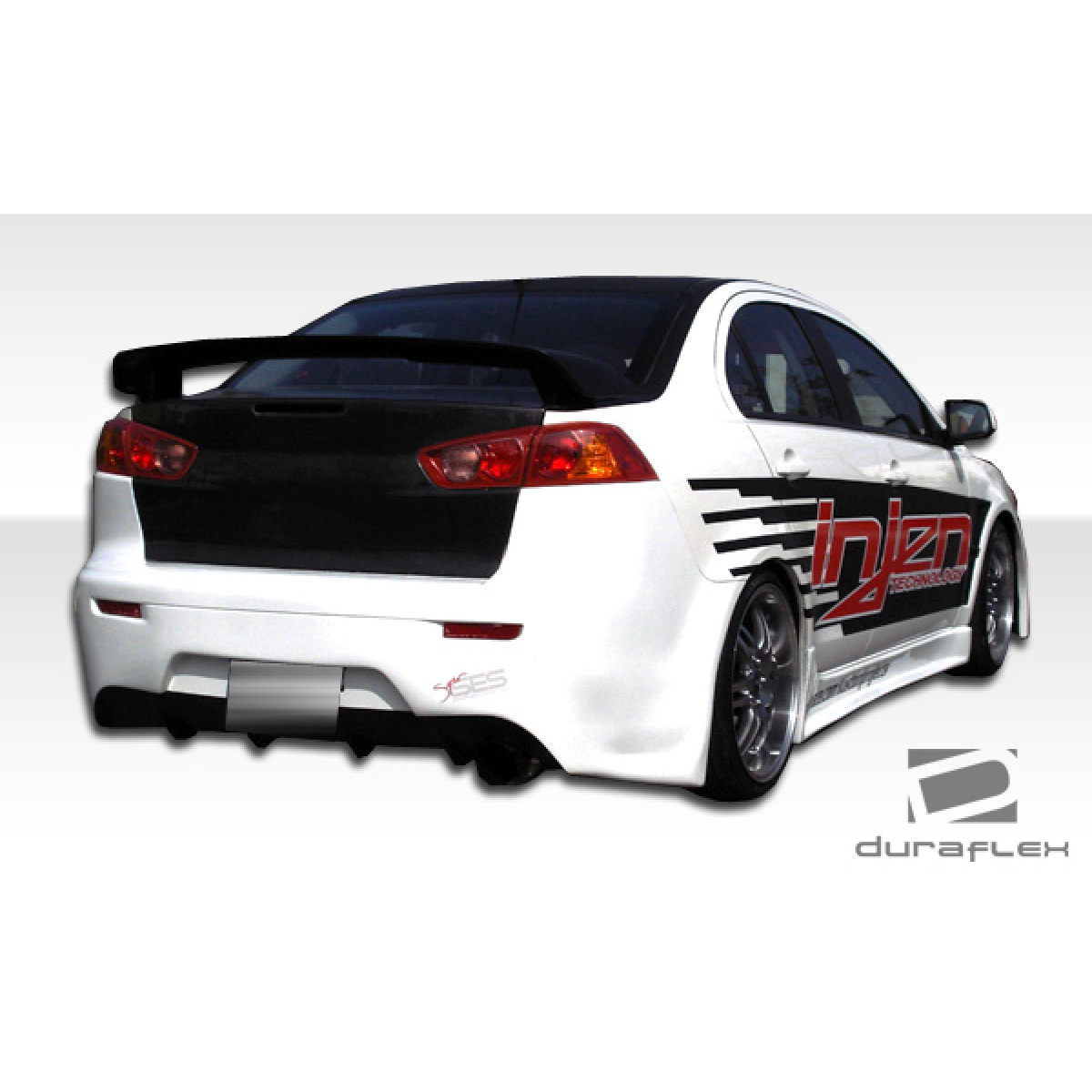 Modify your Mitsubishi Lancer 2008 with our Exterior/Complete Body Kits - The image is viewed from a rear angle