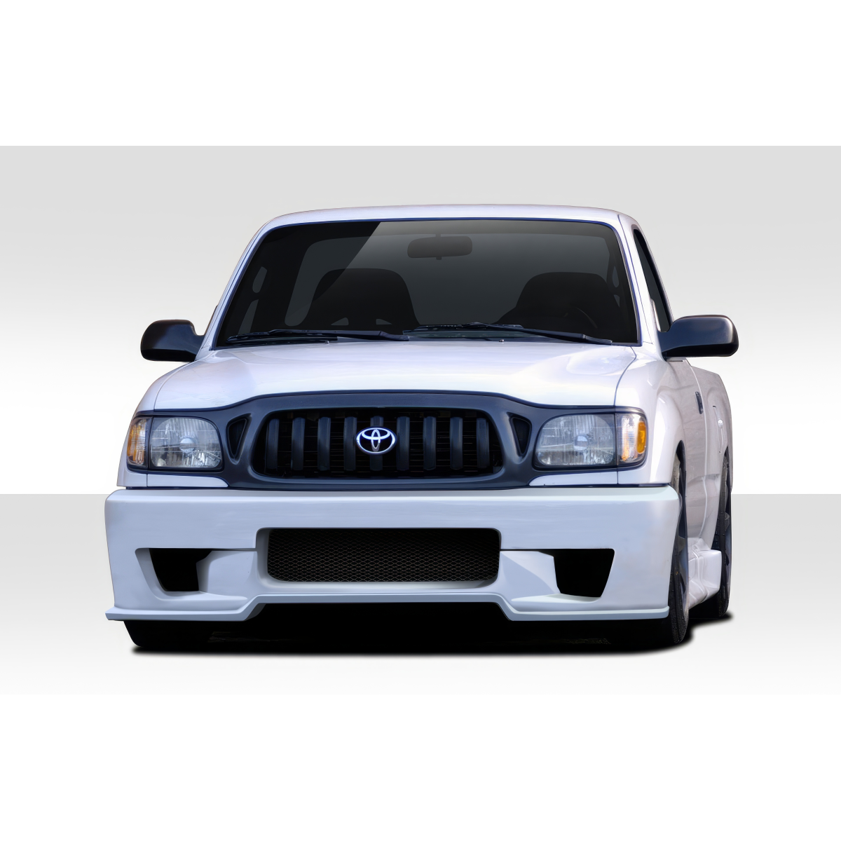 Modify your Toyota Tacoma 2001 with our Exterior/Front Bumpers or Lips - Frontal view of a vehicle from eye level