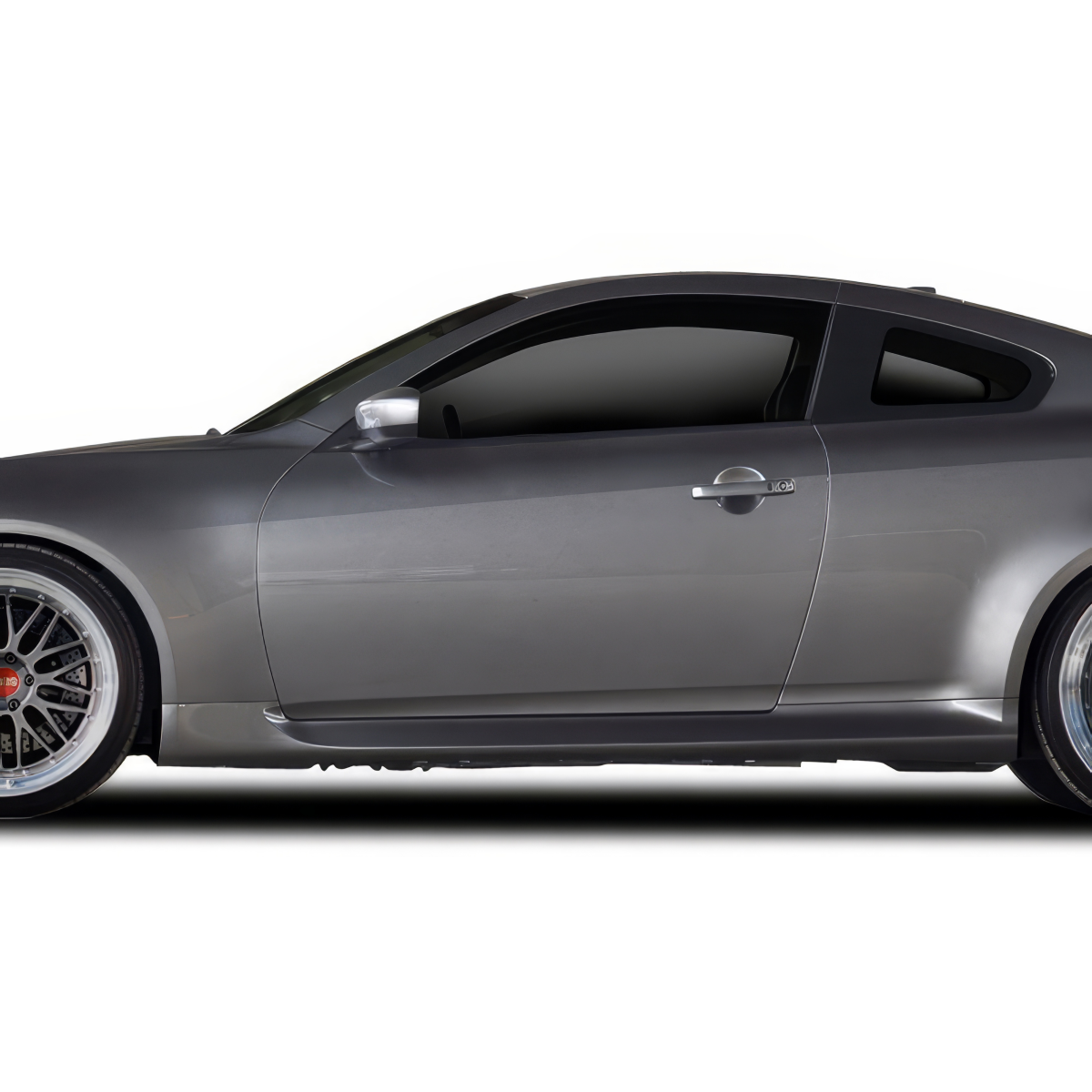 Modify your Infiniti G37 2008 with our Exterior/Side Skirts - Side view of a vehicle showing exterior part design