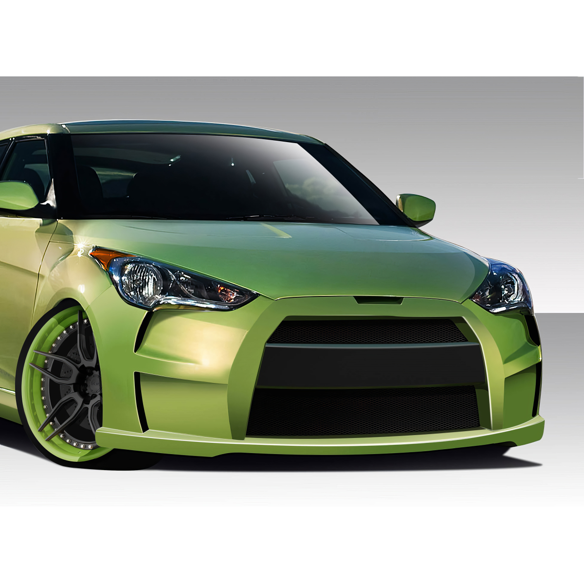 Modify your Hyundai Veloster 2012 with our Exterior/Front Bumpers or Lips - Front three quarter angle view of vehicle