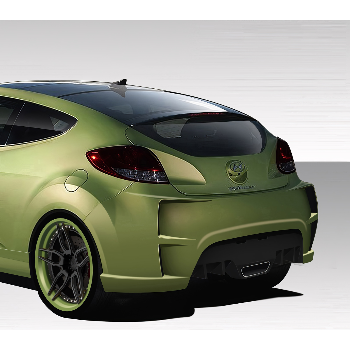 Modify your Hyundai Veloster 2012 with our Exterior/Rear Bumpers or Lips - Rear three quarter angle view of the vehicle