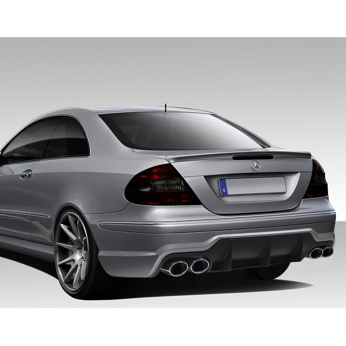 Modify your Mercedes-Benz CLK-Class 2003 with our Exterior/Rear Bumpers or Lips - Rear angle view of the car from slightly above