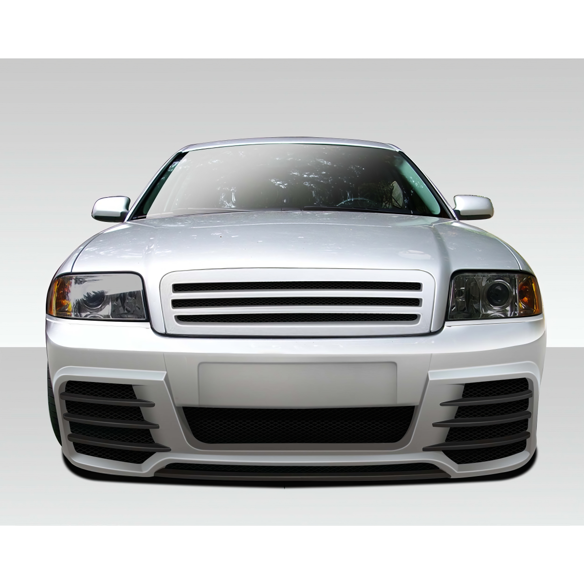 Modify your Audi A6 1998 with our Exterior/Front Bumpers or Lips - Frontal view of the vehicle