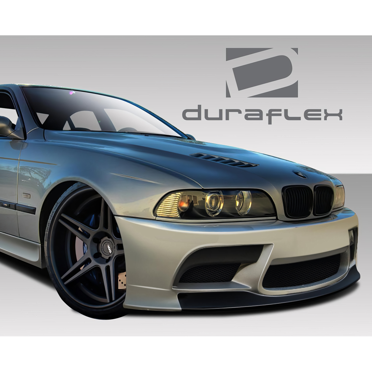 Modify your BMW 5-Series 1997 with our Exterior/Front Bumpers or Lips - Front angle view of the car showcasing the bumper