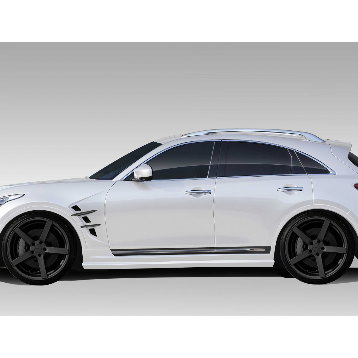 Modify your Infiniti FX 2009 with our Exterior/Side Skirts - Side profile view of car from left angle