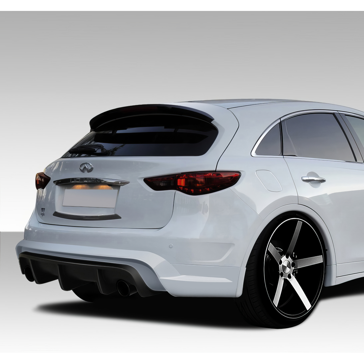 Modify your Infiniti FX 2009 with our Exterior/Rear Bumpers or Lips - Rear three quarter angle view of vehicle