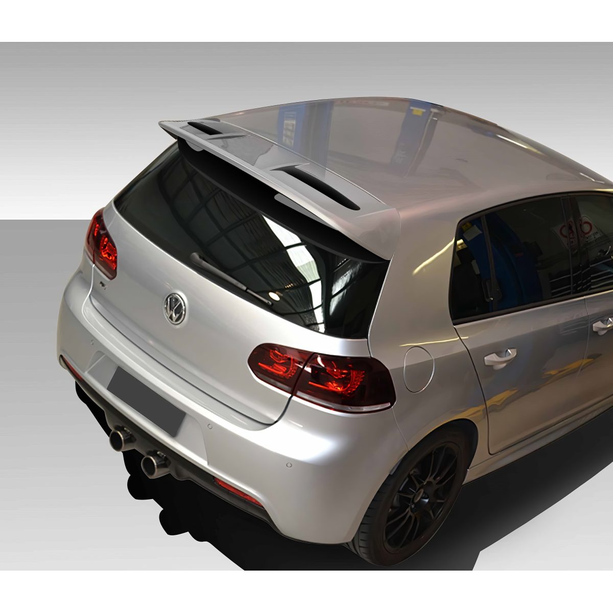 Modify your Volkswagen Golf 2010 with our Exterior/Wings - Viewed from a high angle rear perspective