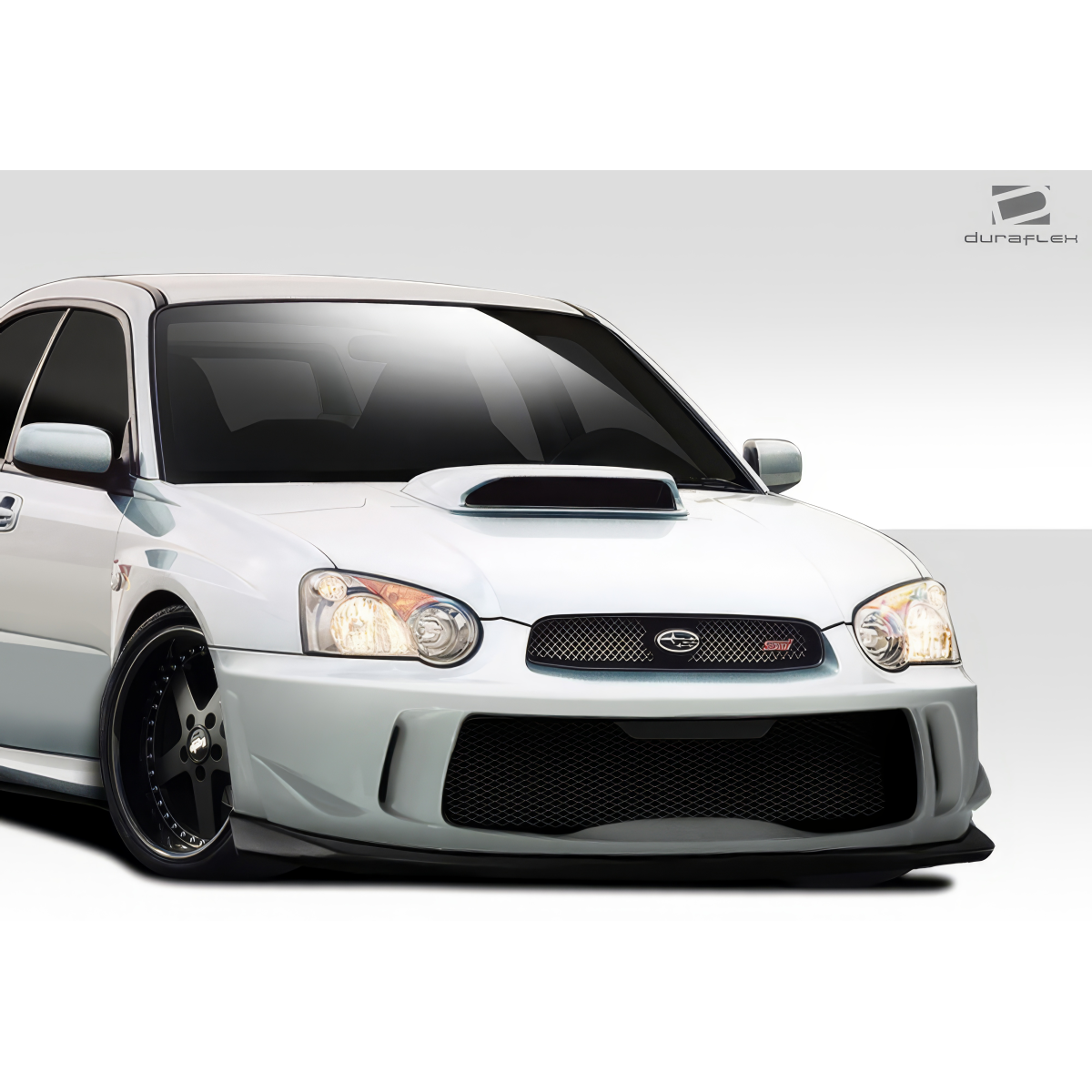 Modify your Subaru Impreza 2004 with our Exterior/Front Bumpers or Lips - Front angle view of modified Subaru Impreza