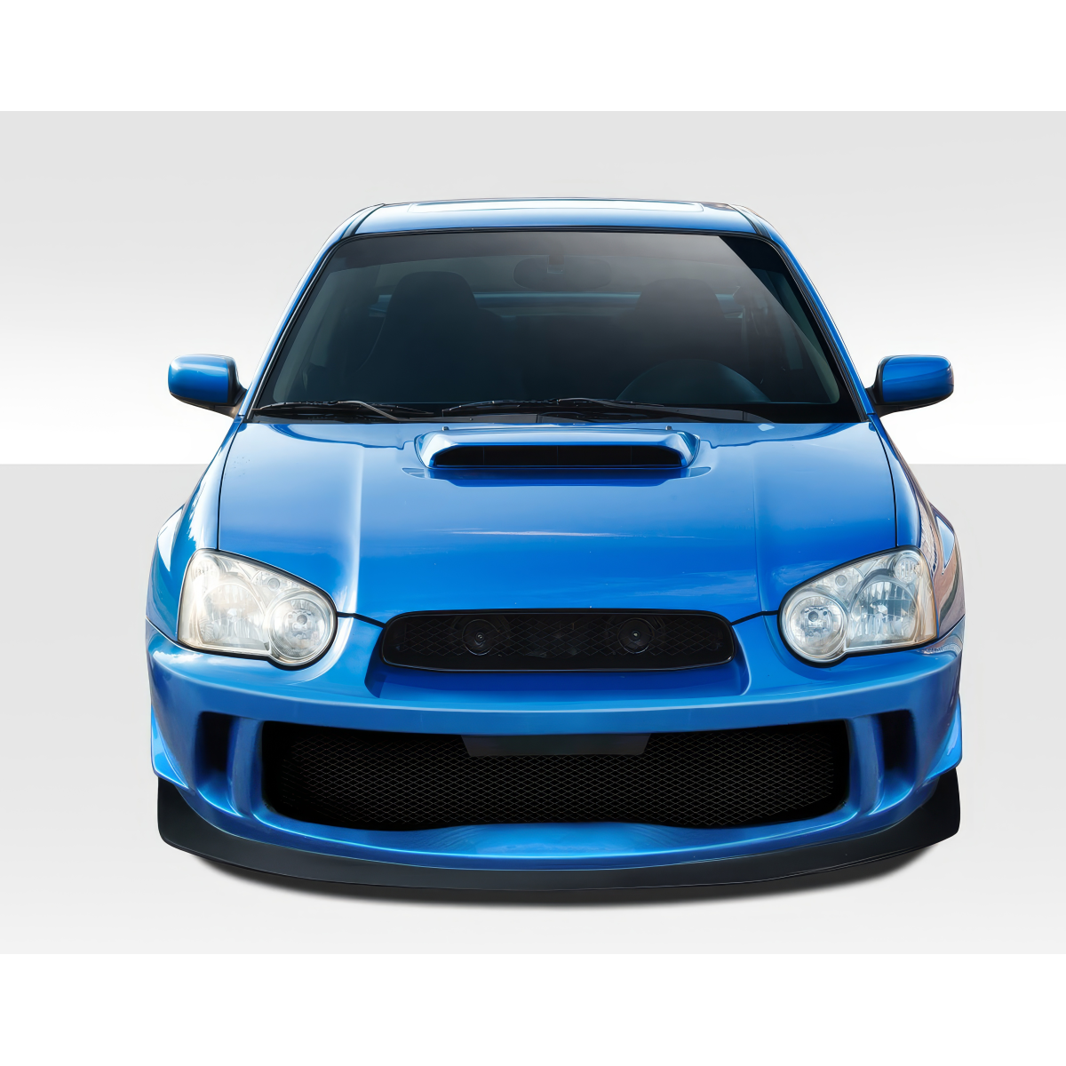 Modify your Subaru Impreza 2004 with our Exterior/Front Bumpers or Lips - Front view of a blue Subaru Impreza car