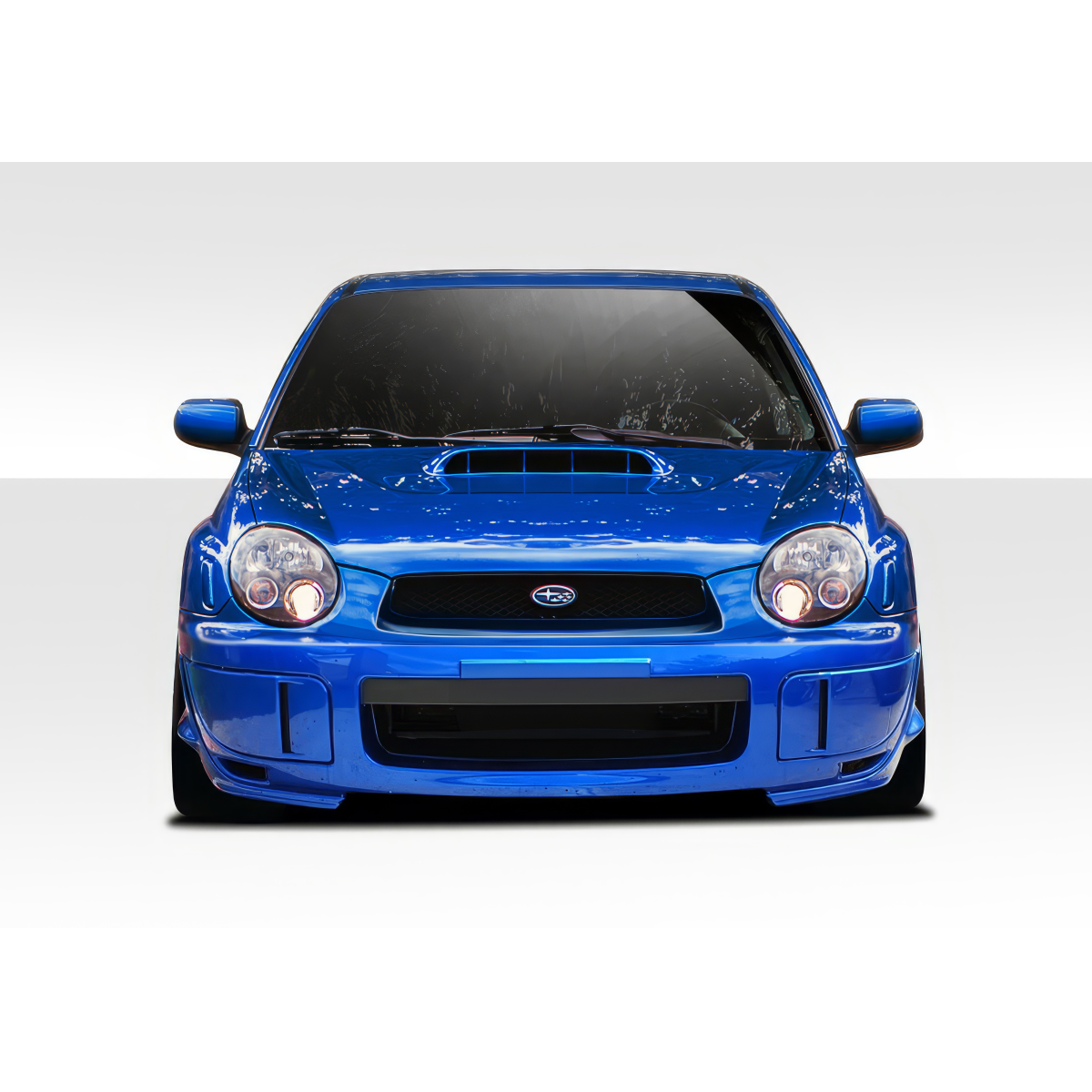 Modify your Subaru Impreza 2002 with our Exterior/Front Bumpers or Lips - Front view of a Subaru Impreza from head on