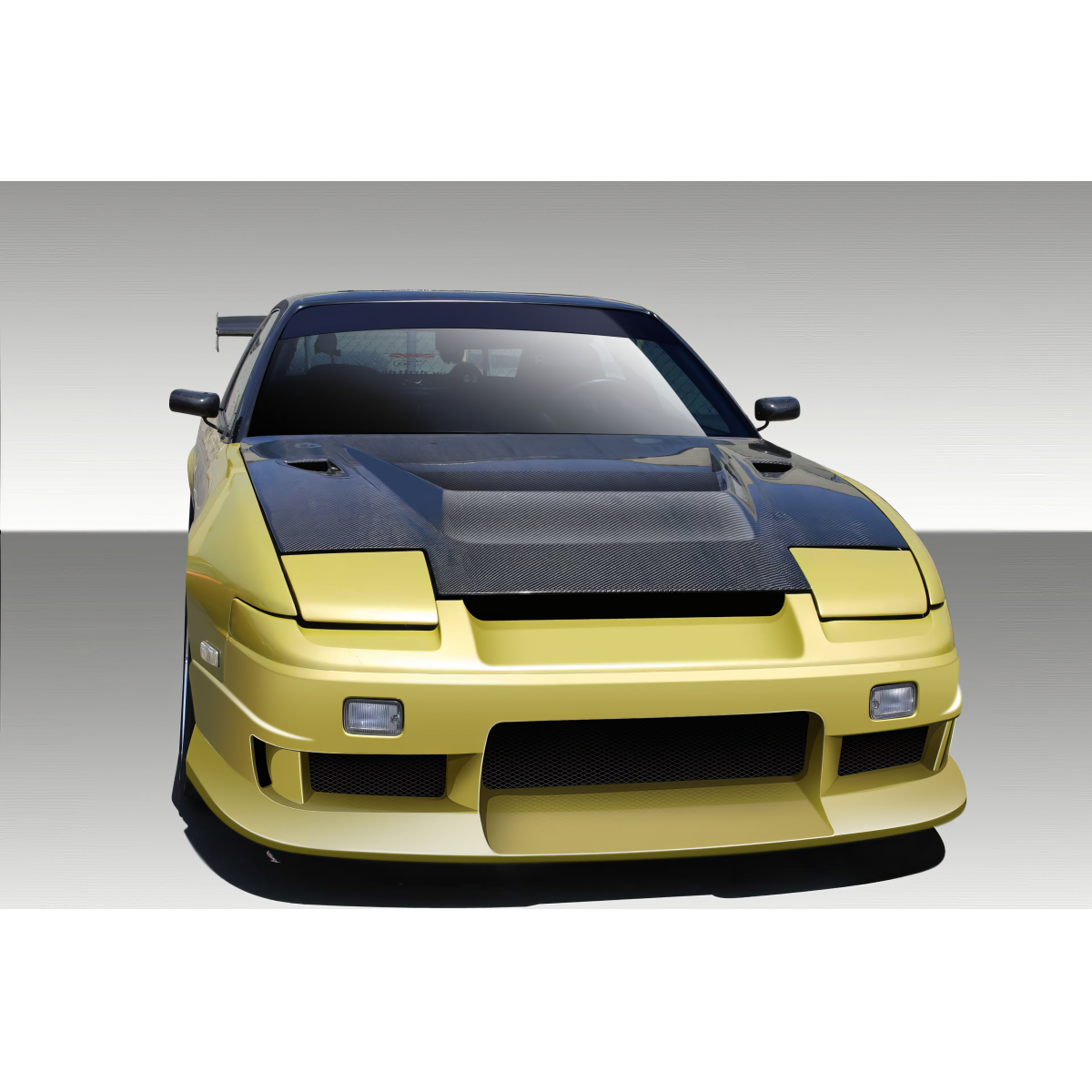 Modify your Nissan 240SX 1989 with our Exterior/Front Bumpers or Lips - Front view of the car at eye level angle